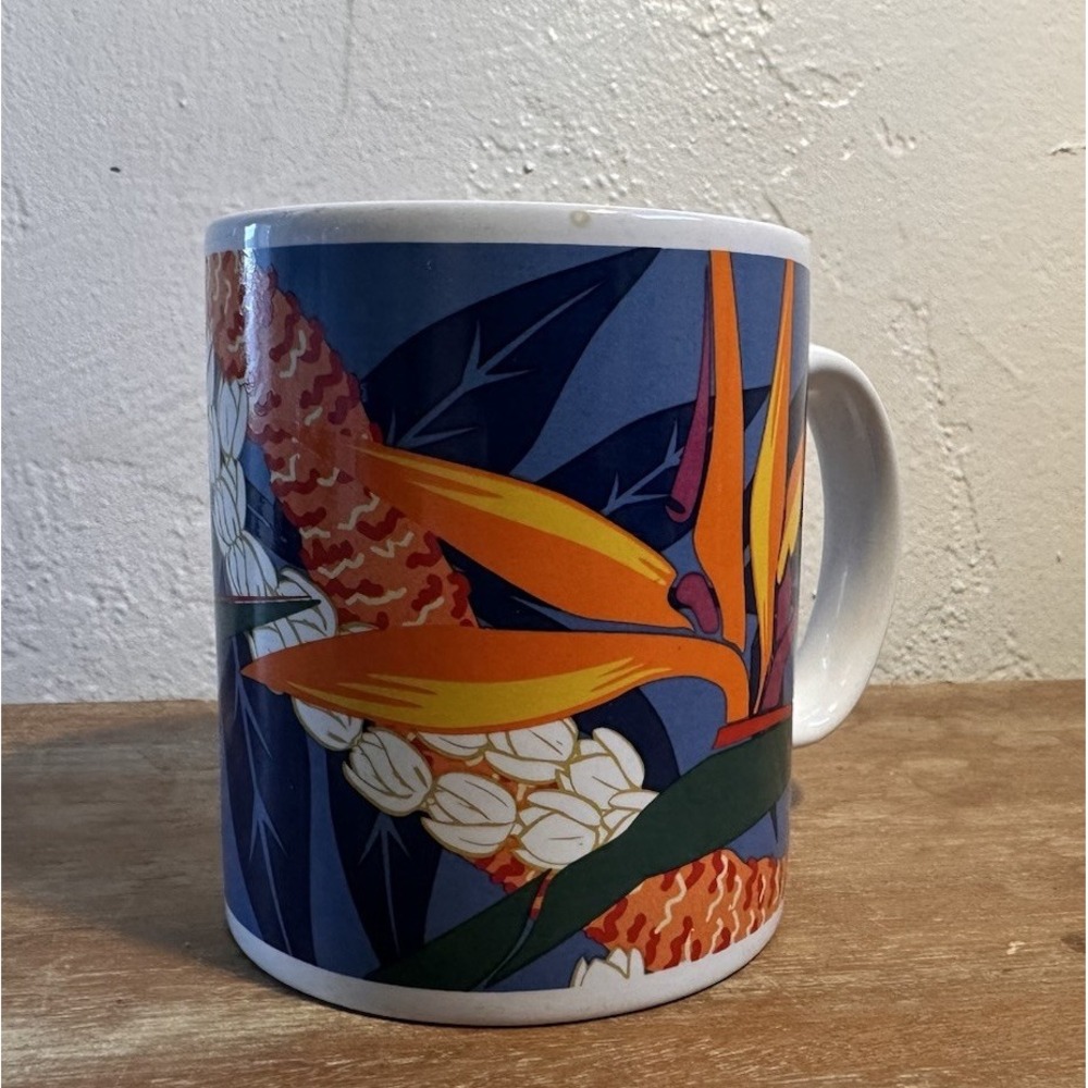 1999 Hawaiian Hilo Hattie Bird of Paradise Flower Coffee Mug Cup Floral 12 oz